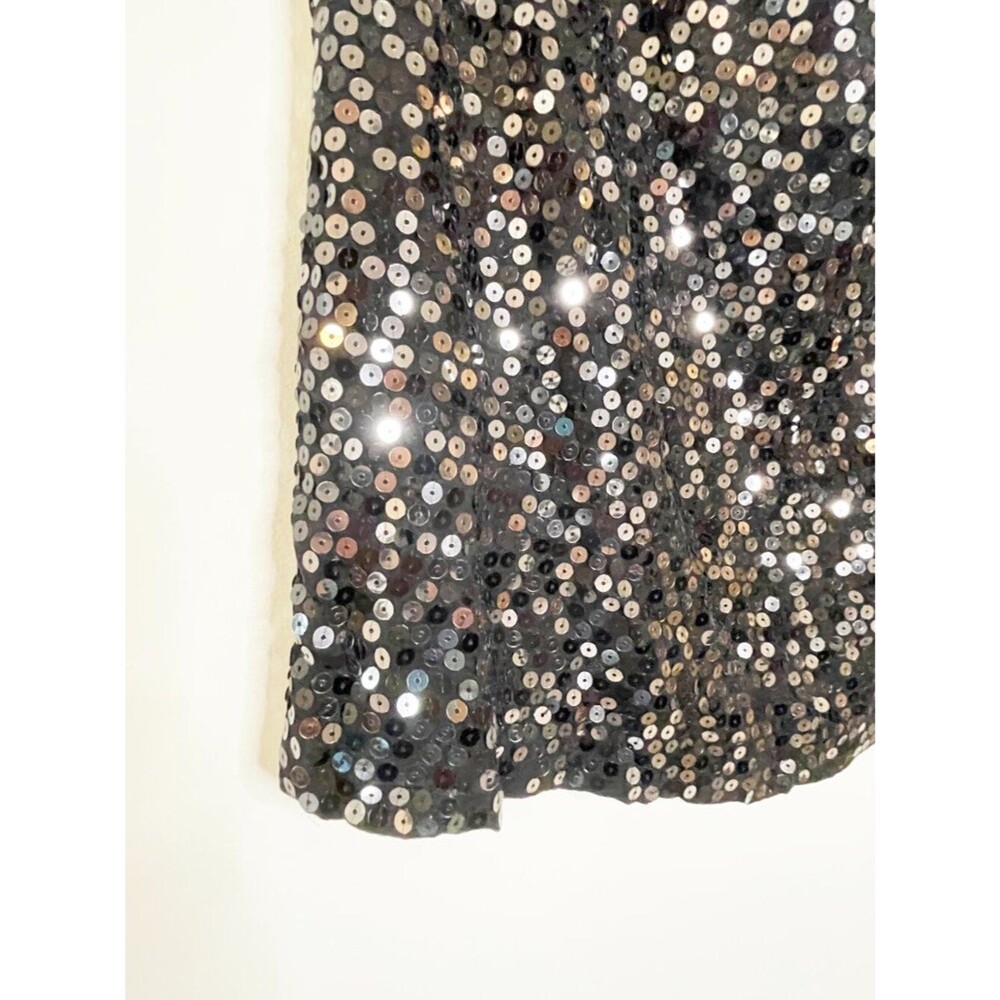 Michael Kors Black Sequin Sleeveless Top 2X Glam Party Evening Blouse - Picture 5 of 7